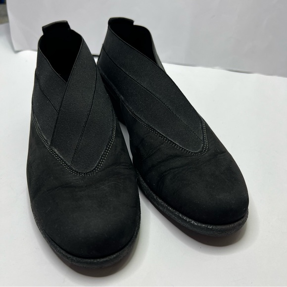 The Flexx Suede Wedge Boot Shootie Comfort Shoes Black Minimalist Booties Sz 8.5 - Picture 9 of 9